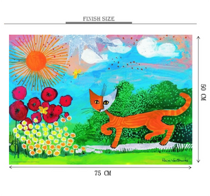 Cat Drawing Wooden 1000 Piece Jigsaw Puzzle Toy For Adults and Kids