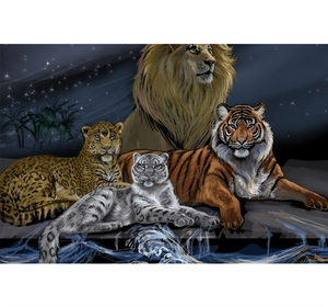 Wild Cats Wooden 1000 Piece Jigsaw Puzzle Toy For Adults and Kids