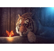 Tiger and a Glowing Butterfly is Wooden 1000 Piece Jigsaw Puzzle Toy For Adults and Kids