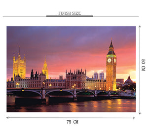 London Clock Tower Wooden 1000 Piece Jigsaw Puzzle Toy For Adults and Kids