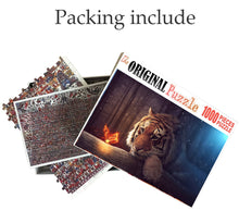 Tiger and a Glowing Butterfly is Wooden 1000 Piece Jigsaw Puzzle Toy For Adults and Kids