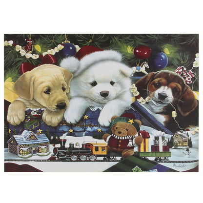 Christmas Puppy Wooden 1000 Piece Jigsaw Puzzle Toy For Adults and Kids