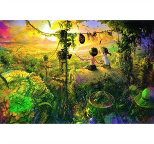 Sibling Watching Sunrise Wooden 1000 Piece Jigsaw Puzzle Toy For Adults and Kids