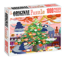 Decorating Christamas Tree Wooden 1000 Piece Jigsaw Puzzle Toy For Adults and Kids