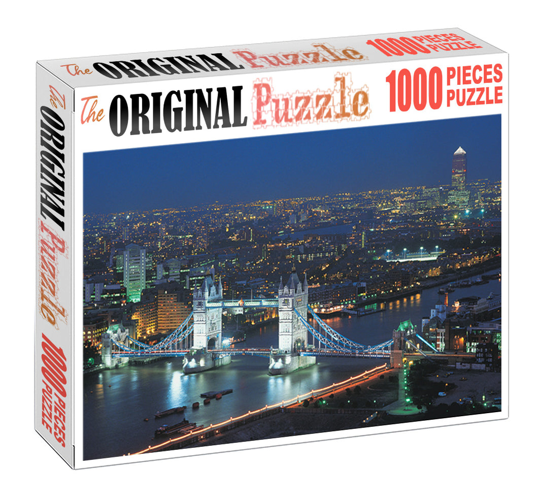 Farview of Clock Bridge is Wooden 1000 Piece Jigsaw Puzzle Toy For Adults and Kids