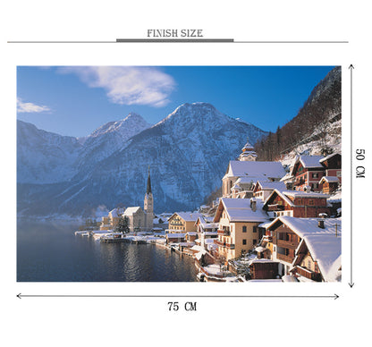 City Near Mountain is Wooden 1000 Piece Jigsaw Puzzle Toy For Adults and Kids