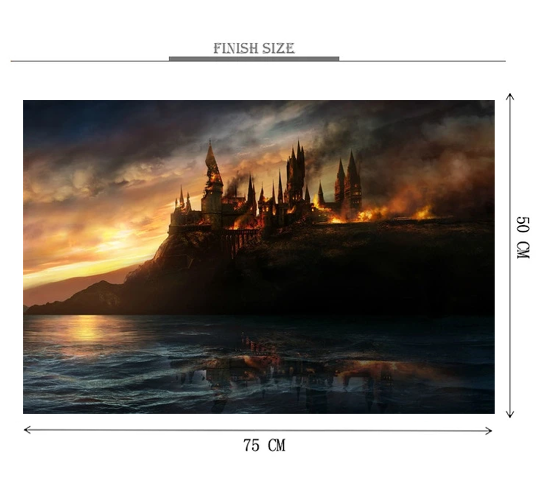Burning Castle Wooden 1000 Piece Jigsaw Puzzle Toy For Adults and Kids