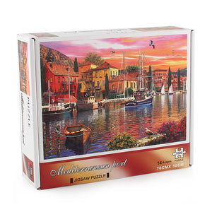 Mediterranean Port Wooden 1000 Piece Jigsaw Puzzle Toy For Adults and Kids