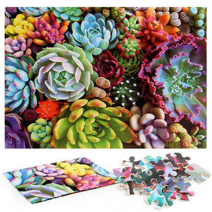 Succulent Plants Wooden 1000 Piece Jigsaw Puzzle Toy For Adults and Kids