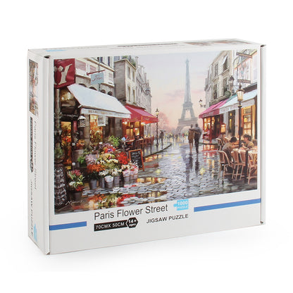 Paris Flower Street Wooden 1000 Piece Jigsaw Puzzle Toy For Adults and Kids