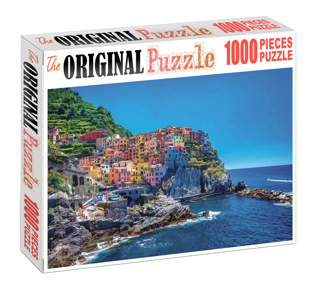 Cave City near Sea Wooden 1000 Piece Jigsaw Puzzle Toy For Adults and Kids