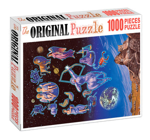 Lions Zodiac Art Wooden 1000 Piece Jigsaw Puzzle Toy For Adults and Kids