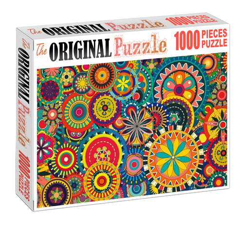 Floral Mandela Art Wooden 1000 Piece Jigsaw Puzzle Toy For Adults and Kids