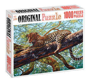 Cheetah up in the Tree is Wooden 1000 Piece Jigsaw Puzzle Toy For Adults and Kids