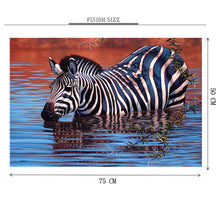 Zebra in Pond is Wooden 1000 Piece Jigsaw Puzzle Toy For Adults and Kids