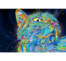Neon Cat Wooden 1000 Piece Jigsaw Puzzle Toy For Adults and Kids