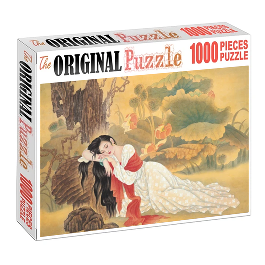 Chinese Girl Sleeping Wooden 1000 Piece Jigsaw Puzzle Toy For Adults and Kids