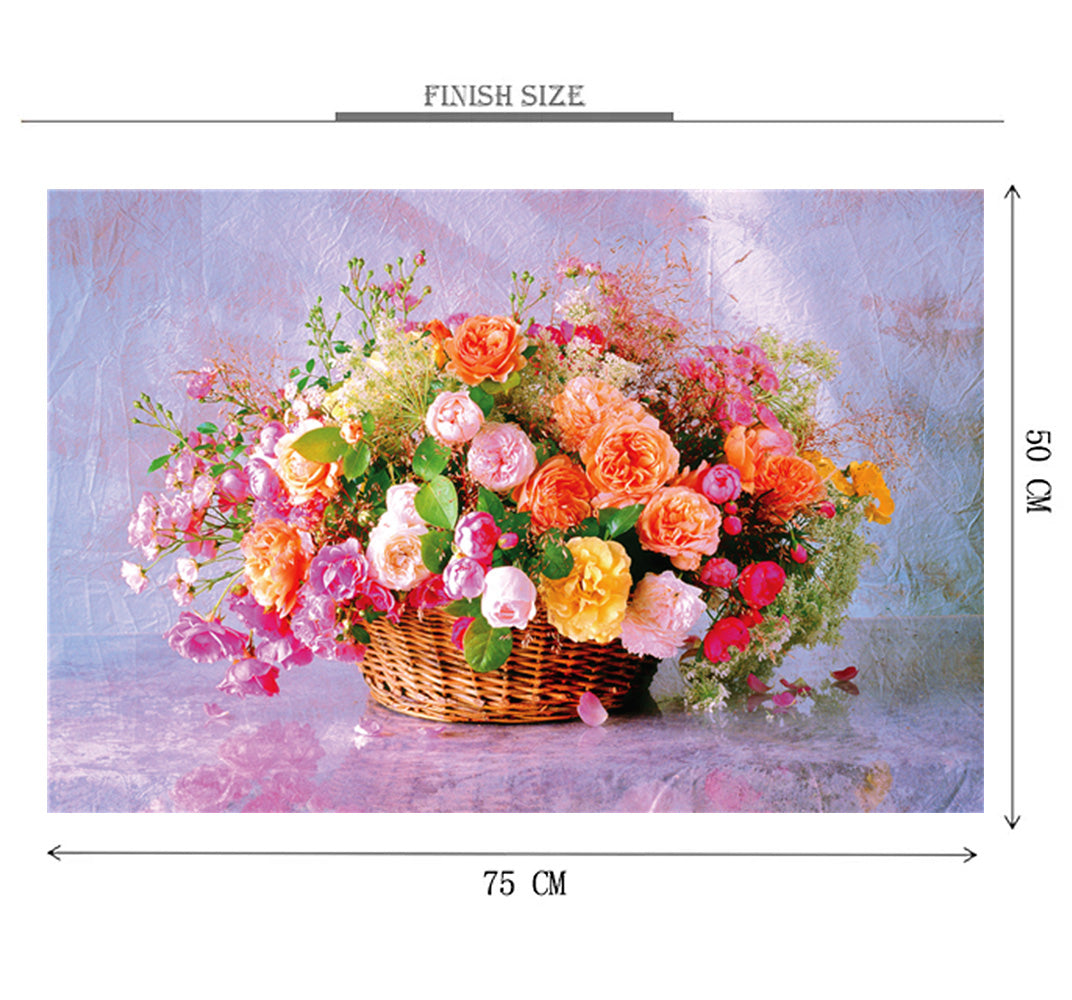 Rose Bucket is Wooden 1000 Piece Jigsaw Puzzle Toy For Adults and Kids