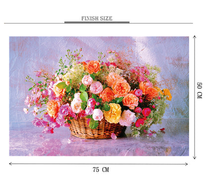 Rose Bucket is Wooden 1000 Piece Jigsaw Puzzle Toy For Adults and Kids