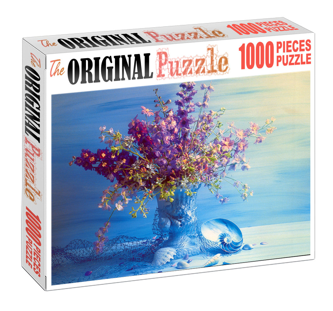Purple Flower Vase is Wooden 1000 Piece Jigsaw Puzzle Toy For Adults and Kids