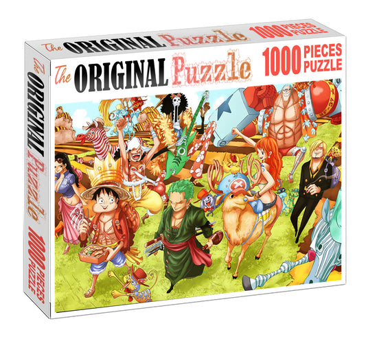 Luffy's Pirate Team is Wooden 1000 Piece Jigsaw Puzzle Toy For Adults and Kids