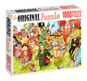 Luffy's Pirate Team is Wooden 1000 Piece Jigsaw Puzzle Toy For Adults and Kids