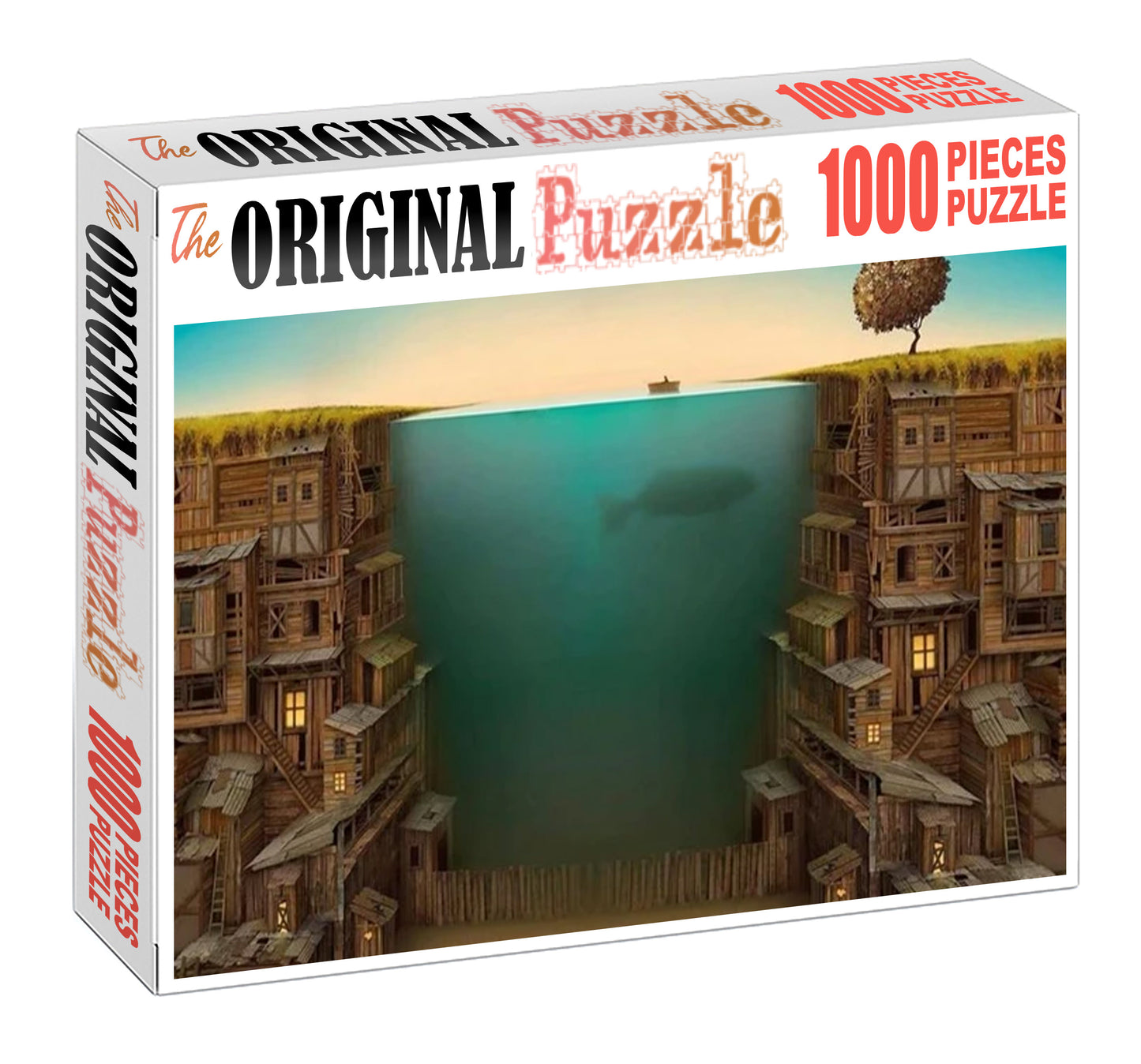 Sea and City Merged Wooden 1000 Piece Jigsaw Puzzle Toy For Adults and Kids