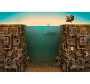 Sea and City Merged Wooden 1000 Piece Jigsaw Puzzle Toy For Adults and Kids