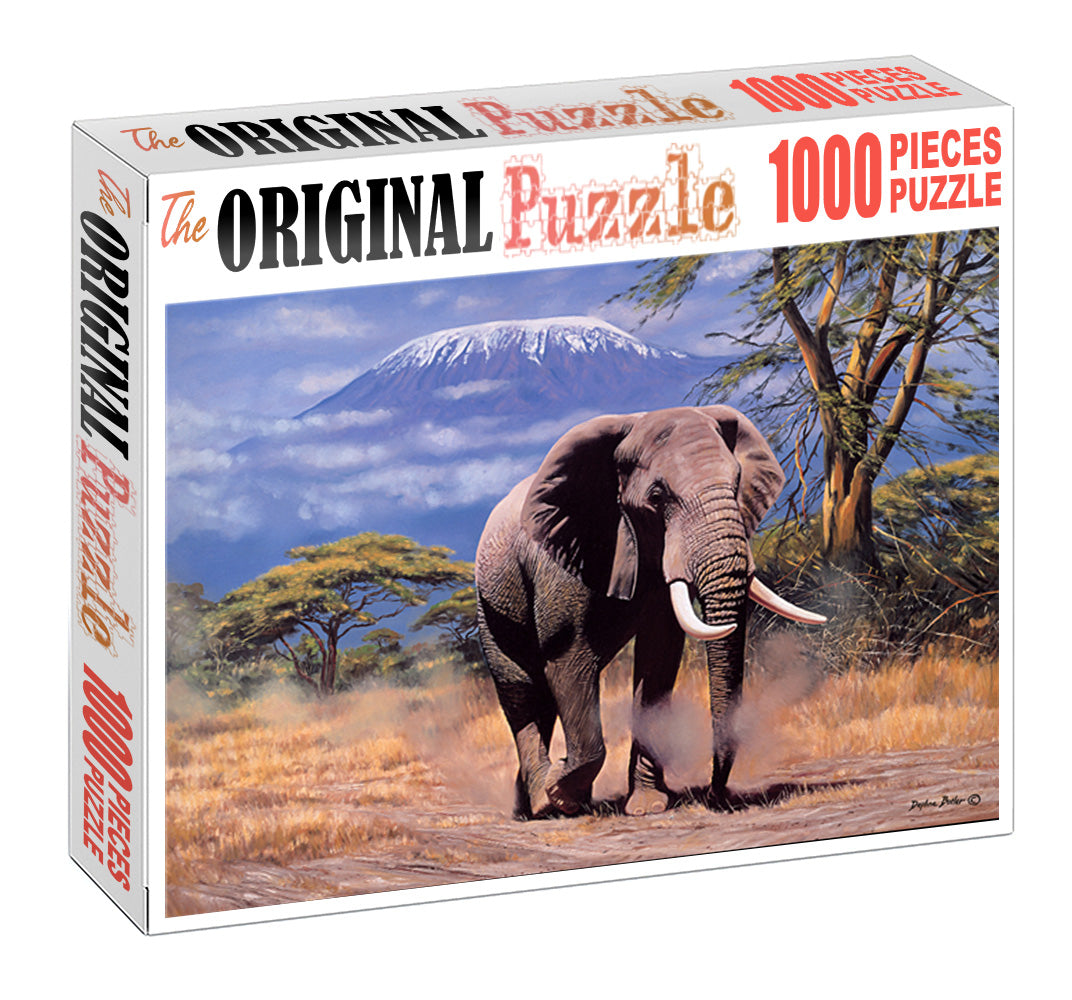 African Elephant  Wooden 1000 Piece Jigsaw Puzzle Toy For Adults and Kids