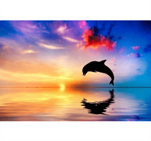 Dolphin Sunset Wooden 1000 Piece Jigsaw Puzzle Toy For Adults and Kids