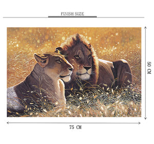 Lion and Lioness Wooden 1000 Piece Jigsaw Puzzle Toy For Adults and Kids