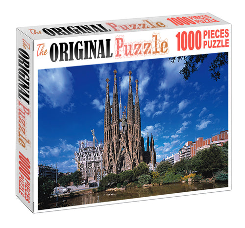 Ancient Cathedral Church Wooden 1000 Piece Jigsaw Puzzle Toy For Adults and Kids