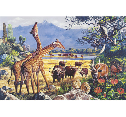 Giraffes in the Jungle Wooden 1000 Piece Jigsaw Puzzle Toy For Adults and Kids