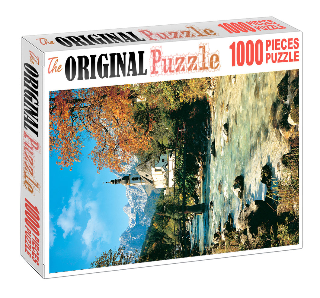 Old River Church is Wooden 1000 Piece Jigsaw Puzzle Toy For Adults and Kids