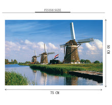 Three Windmills is Wooden 1000 Piece Jigsaw Puzzle Toy For Adults and Kids