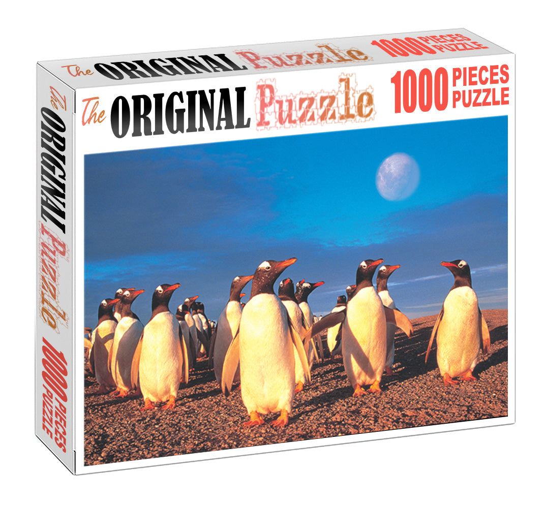 Moon Penguin is Wooden 1000 Piece Jigsaw Puzzle Toy For Adults and Kids