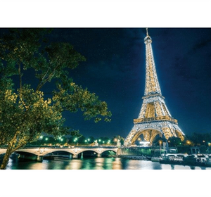 Glowing Eiffel Tower at Night Wooden 1000 Piece Jigsaw Puzzle Toy For Adults and Kids