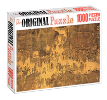 Weekly Village Market is Wooden 1000 Piece Jigsaw Puzzle Toy For Adults and Kids