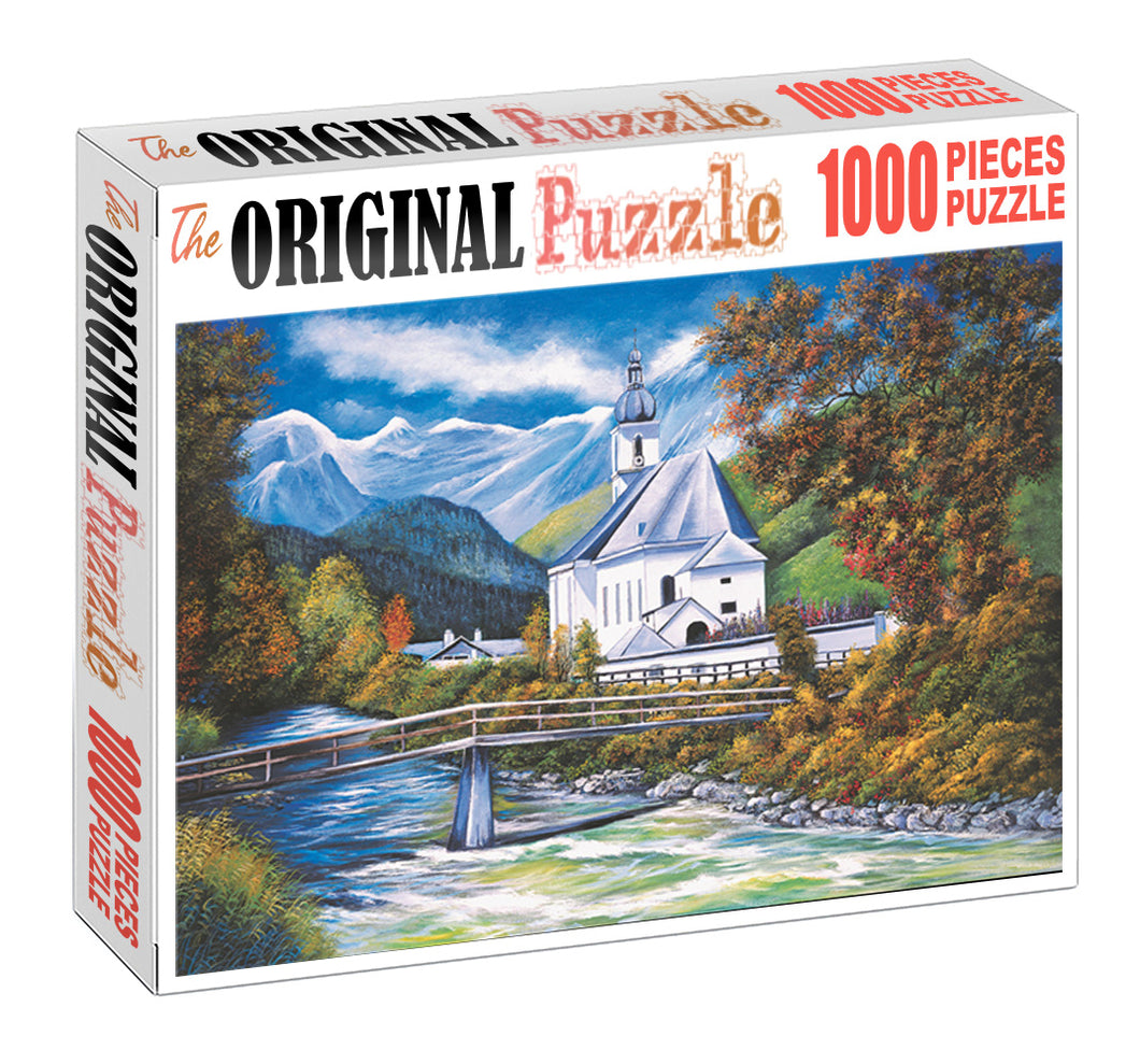 Mountain Church is Wooden 1000 Piece Jigsaw Puzzle Toy For Adults and Kids