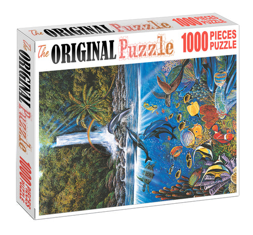 Jungle Dolphin is Wooden 1000 Piece Jigsaw Puzzle Toy For Adults and Kids