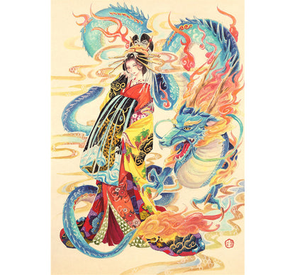 Dragon Maiden is Wooden 1000 Piece Jigsaw Puzzle Toy For Adults and Kids