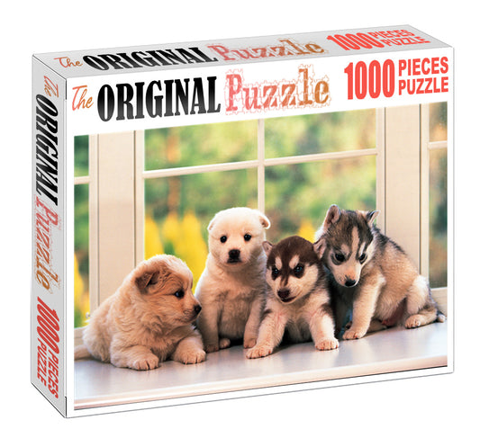 Cute Puppies is Wooden 1000 Piece Jigsaw Puzzle Toy For Adults and Kids