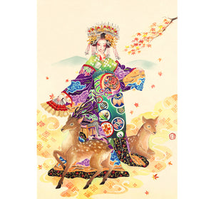 Chinese Mother of Deers is Wooden 1000 Piece Jigsaw Puzzle Toy For Adults and Kids