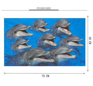 Group of Dolphin Wooden 1000 Piece Jigsaw Puzzle Toy For Adults and Kids