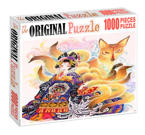 Nine Tails Fox Maiden Wooden 1000 Piece Jigsaw Puzzle Toy For Adults and Kids