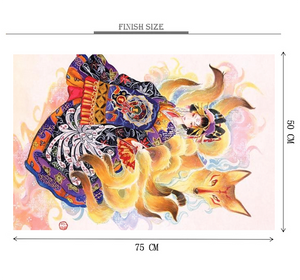 Nine Tails Fox Maiden Wooden 1000 Piece Jigsaw Puzzle Toy For Adults and Kids
