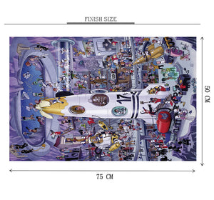 Rocket Garage is Wooden 1000 Piece Jigsaw Puzzle Toy For Adults and Kids