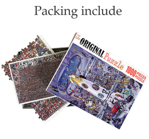 Rocket Garage is Wooden 1000 Piece Jigsaw Puzzle Toy For Adults and Kids