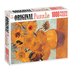 Sunflowers By Vincent van Gogh Wooden 1000 Piece Jigsaw Puzzle Toy For Adults and Kids
