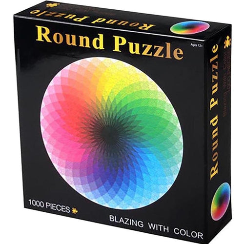 Moruska Round Rainbow Puzzle Wooden 1000 Piece Jigsaw Puzzle Toy For Adults and Kids